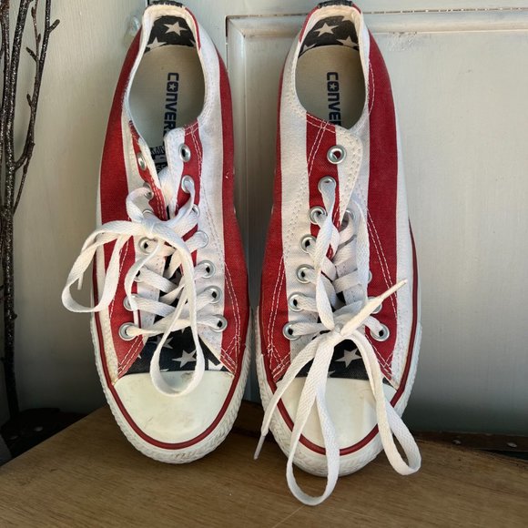 Converse, All Star, low top, American Flag Design, US Mens 8.5 - Picture 2 of 4